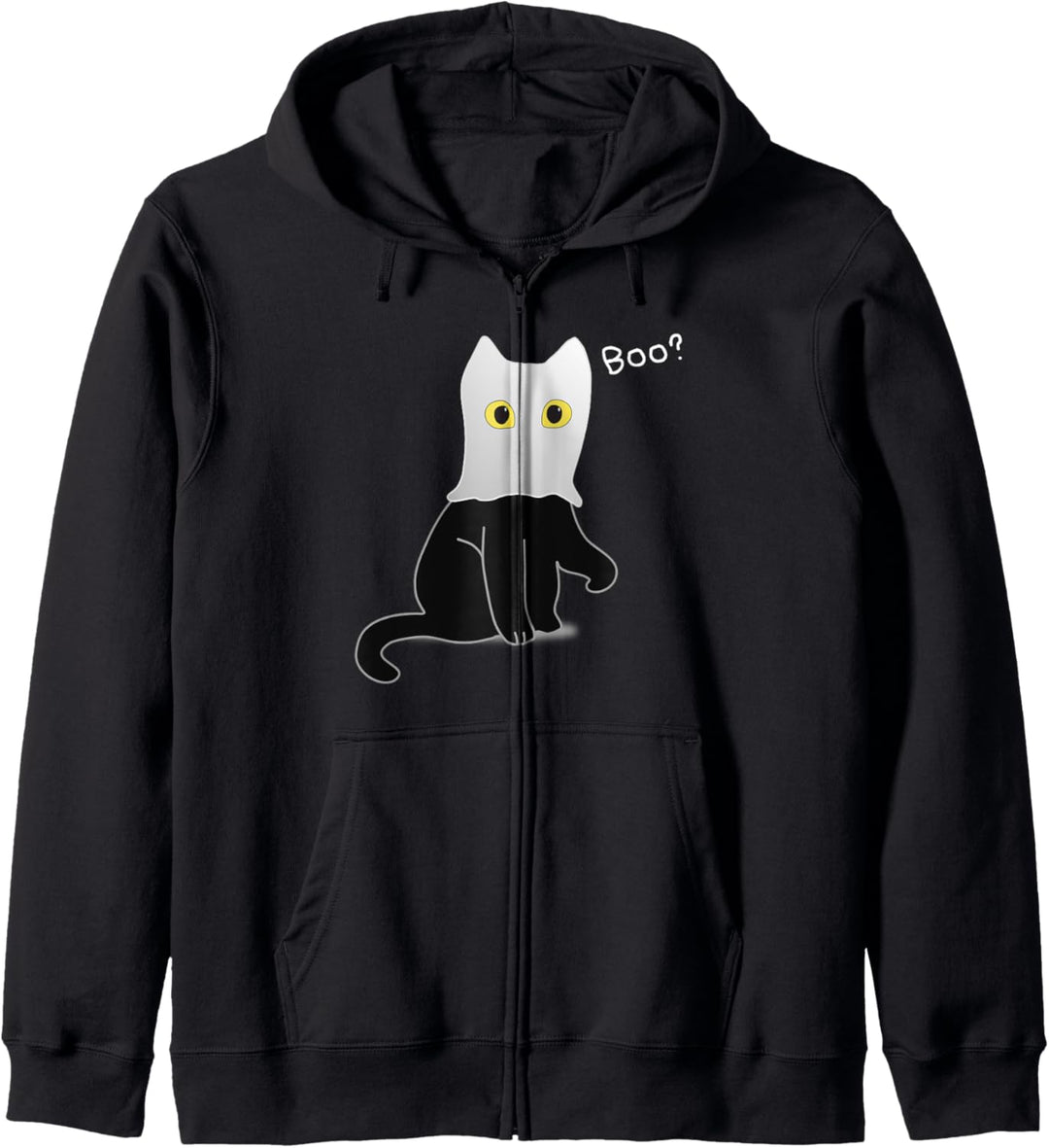 Schwarze Katze Als Geist Verkleidet, Halloween Katzenmama Kapuzenjacke