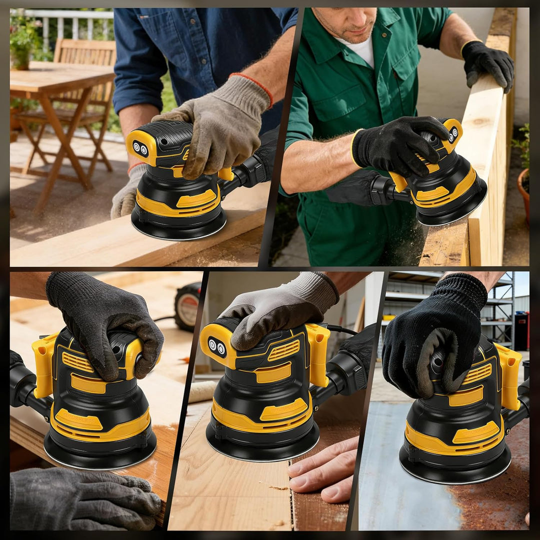 Akku-Exzenterschleifer kompatibel mit Dewalt 20V Akku (ohne Batterie), 125 mm bürstenloser Elektro H