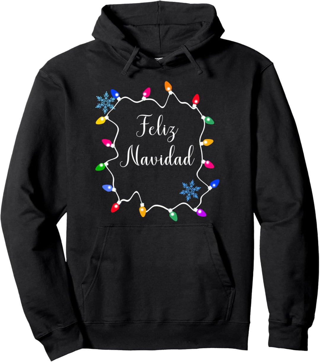 Feliz Navidad Merry Christmas en espanol Pullover Hoodie