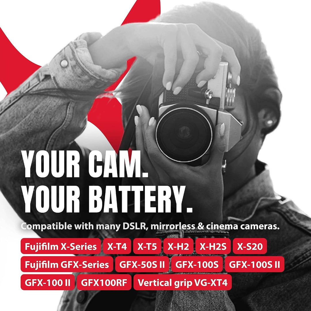 Baxxtar NP-W235 2400mAh Kamera-Akku Pack mit aktivem NTC-Sensor - mit Ladegerät Mini 18882 USB Dual