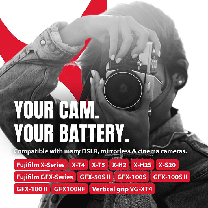Baxxtar NP-W235 2400mAh Kamera-Akku Pack mit aktivem NTC-Sensor - mit Ladegerät Mini 18882 USB Dual