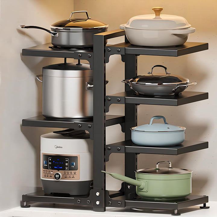devesanter Topf Organizer, mit 7 verstellbaren Fächern,Kitchen Cabinet, Heavy Duty Pfanne Rack unter