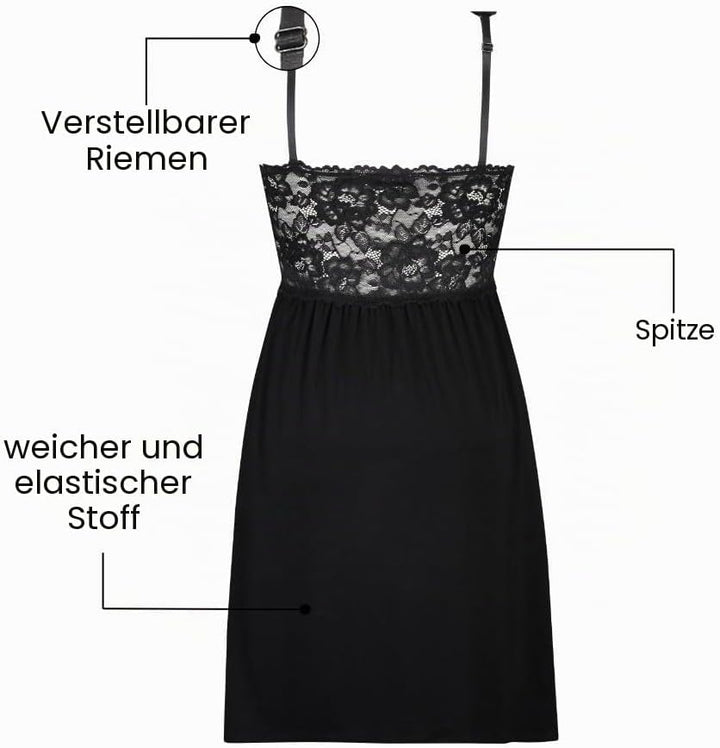 HUNKEMÖLLER Slipdress Nora Lace XXS Schwarz, XXS Schwarz