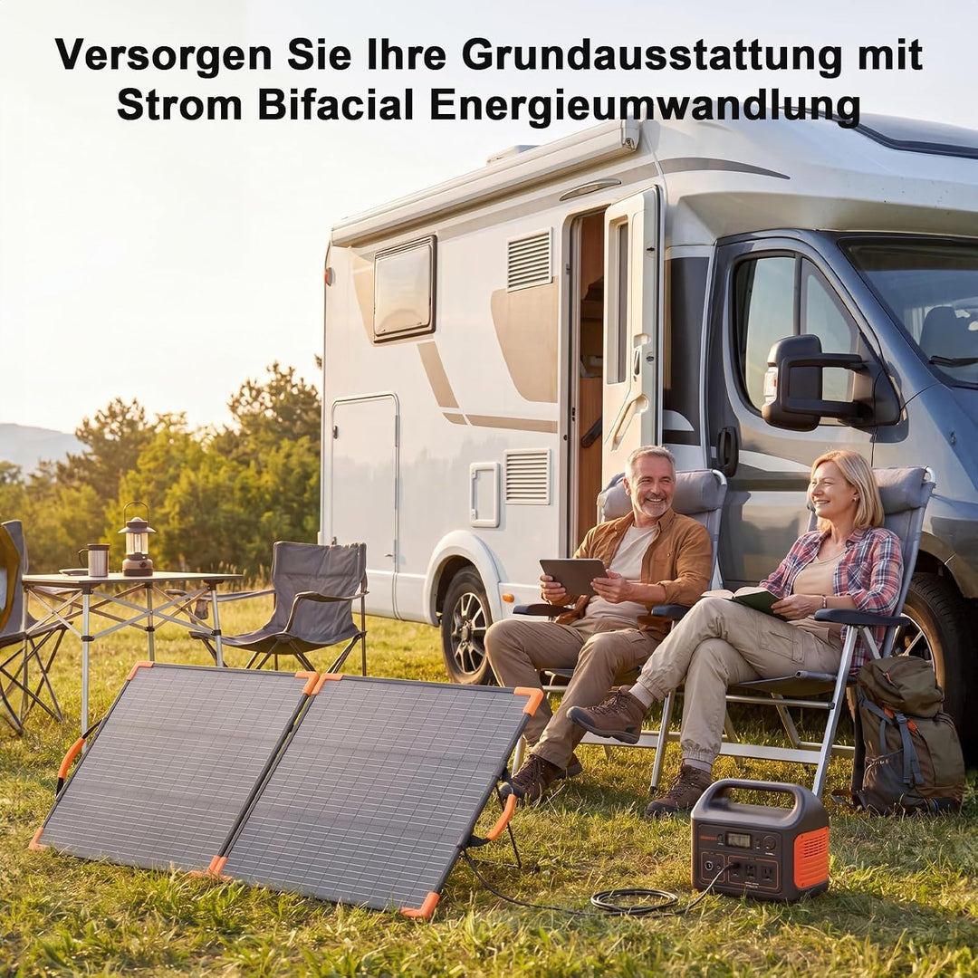 100W Bifaziales Tragbares Solarpanel für Kraftwerke, 20V Faltbares Solarladegerät mit IP68-Wasserdic