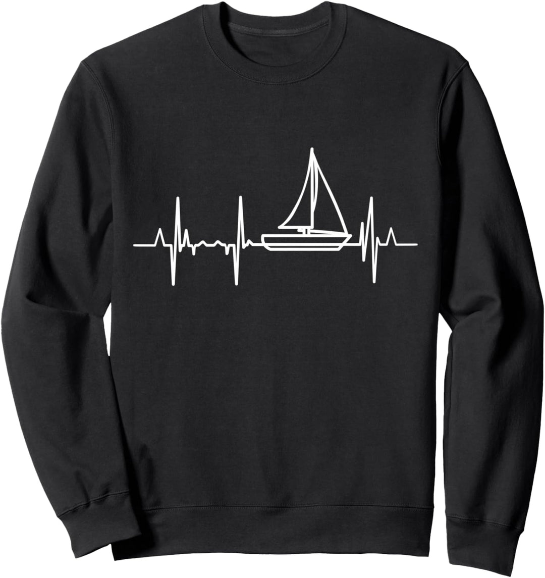 Segeln Herzschlag für Segler Herzlinie Segelboot Fahrer Sweatshirt