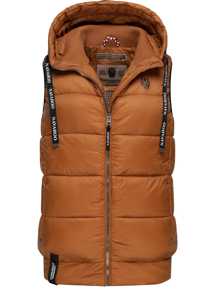 Navahoo Damen Steppweste leichte Outdoor-Weste Übergangsjacke mit Kapuze Kassidy XS-3XL XS Rusty Cin