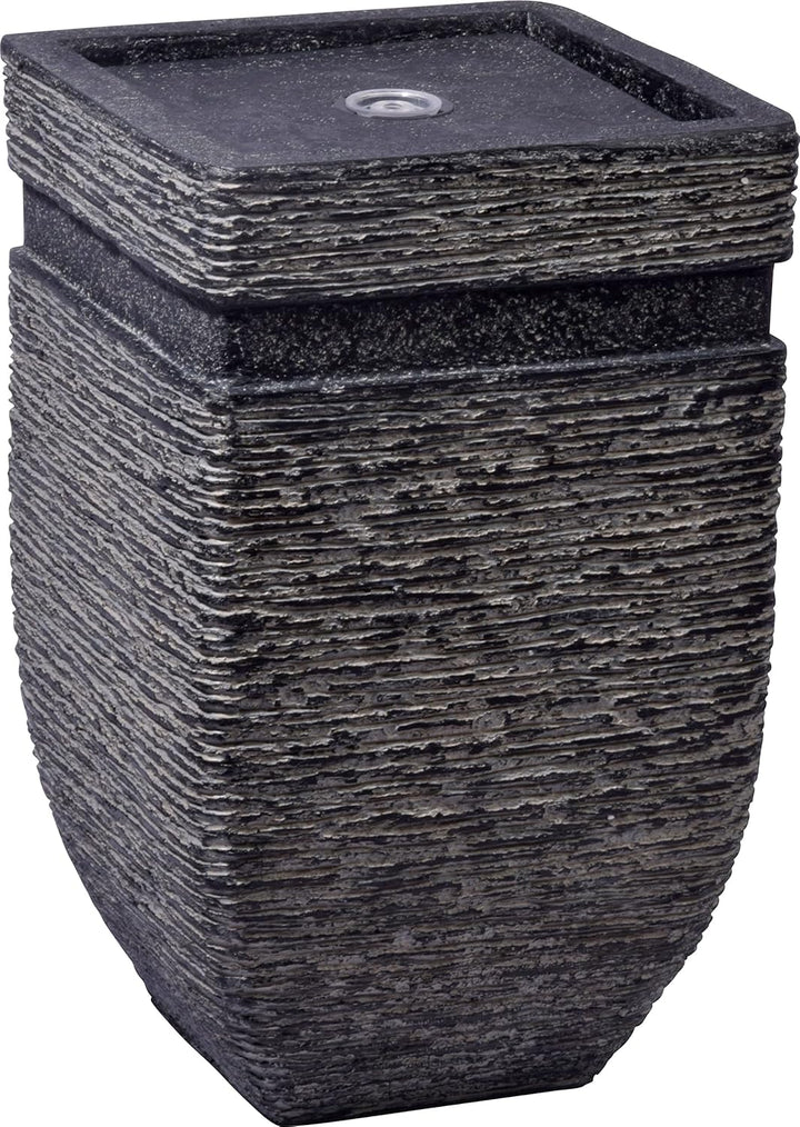 dobar® 96101e Solarbrunnen Hera | Gartenbrunnen mit LED Beleuchtung | Terrassenbrunnen aus Polyresin