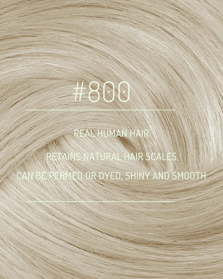 RUNATURE Clip in Extensions 45cm Blond Clip Extensions Echthaar Weisse Blondine Remy Extensions Clip