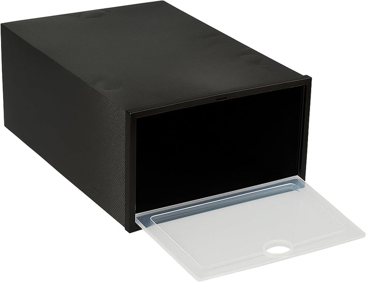 Retoo Schuhboxen Organizer Stapelbar – Transparente Aufbewahrungsboxen aus Kunststoff mit Griffen –