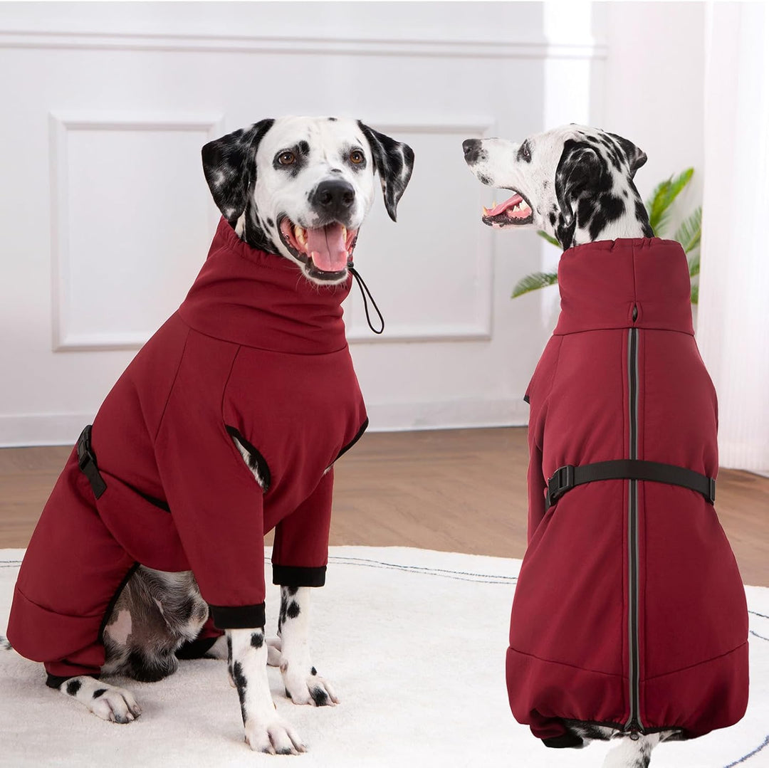 Hundemantel Wasserdicht Warm mit Beinen Hundejacke Winter Reflektierend Reissverschluss Hundemantel