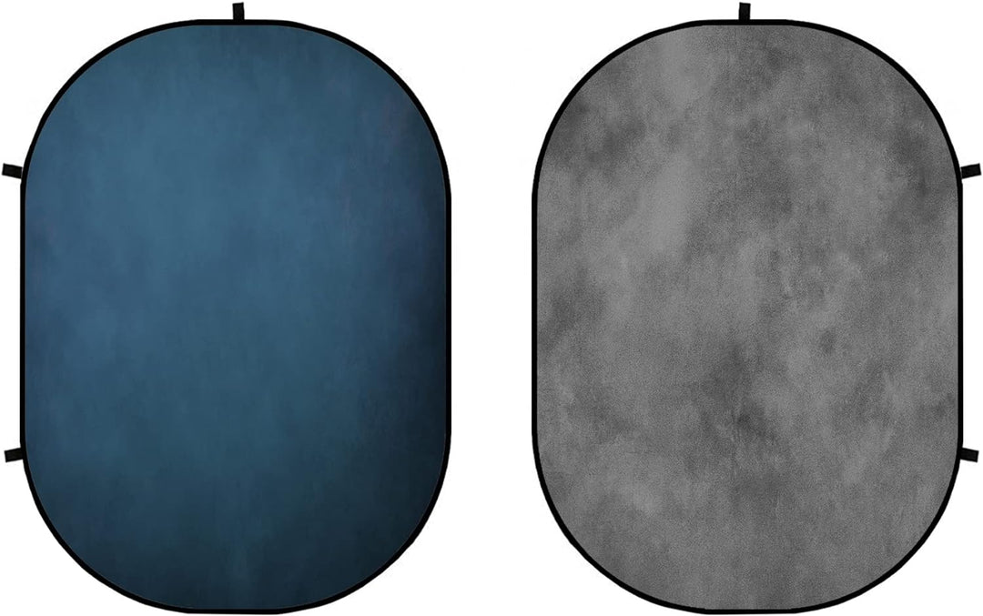 Kate 1.5x2m Grau/Dunkelblau Falthintergrund Fotografie Faltbarer Studio Hintergrund Faltender Hinter