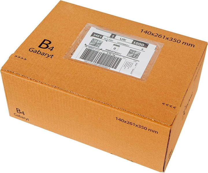 Pakomat Lieferscheintaschen Dokumenttaschen DIN C5 für A5 transparent selbstklebend (1000), 1000