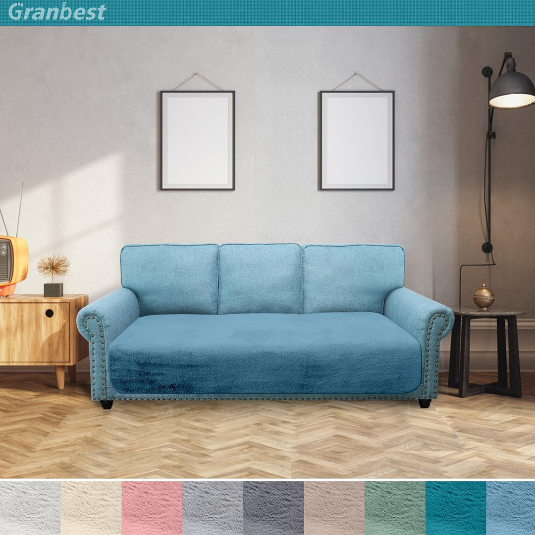 Granbest Luxus Dicken Sofa Sitzkissen Bezüge ähnlich Kaninchenfell Stilvolle Plüsch 750GSM Sitzbezüg