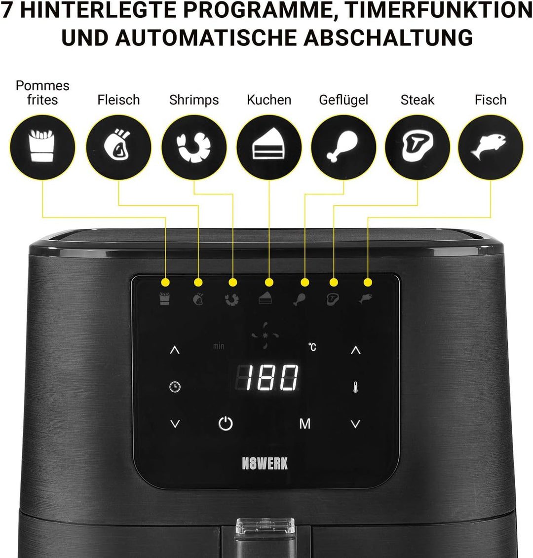 Heissluftfritteuse in der Midnight Edition | Kombination aus Heissluftofen, Grill & Fritteuse | Fett