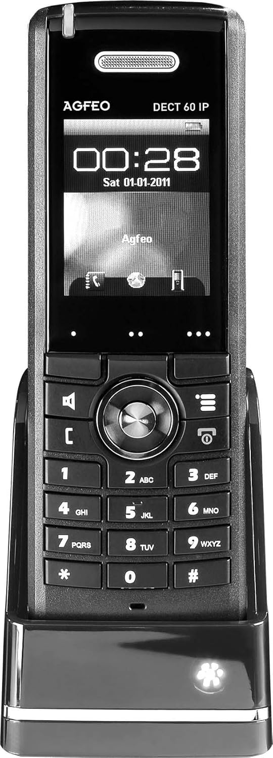 Agfeo DECT 60 IP Schnurlose Digitaltelefone (5,1 cm (2 Zoll) Display, Freisprechenfunktion, Weckfunk