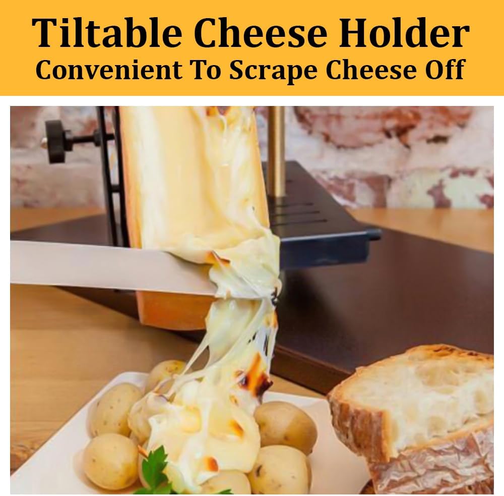 Käseschmelzer Raclette Ofen Schweizer Raclette-Gerät 750W Raclettegrill Nacho-Käse-Spender Winkel ei