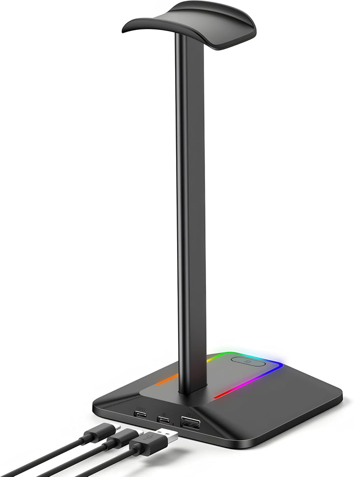 Retoo Headset Halterung Kopfhörer Ständer RGB Universal HUB USB Halter für Over Ear Kopfhörer Gaming