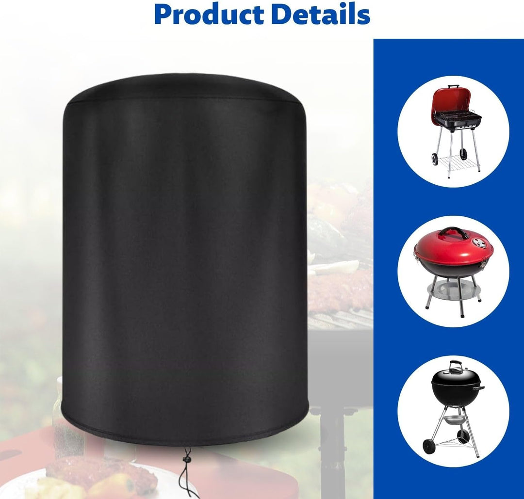 Grill Abdeckhaube, Grillabdeckung aus Polyester, gross, Ø90×120 cm, Hochleistungs-Grillabdeckung, wa