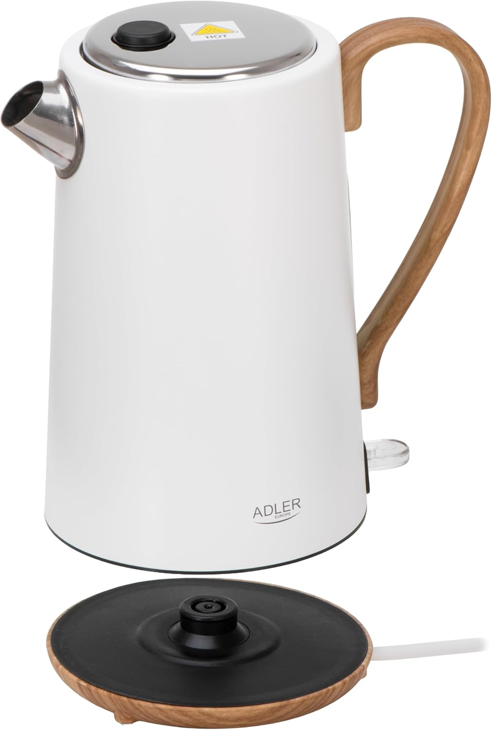 Adler Wasserkocher weiss 1,7 Liter | Sicher & Schnell | STRIX Überhitzungsschutz, Kalkfilter & 2200W
