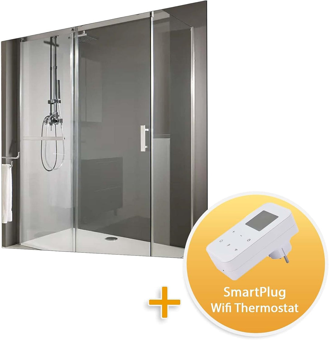 Sundirect MD300Plus Spiegel Infrarotheizung mit 300 Watt - 60x60cm - Infrarot Spiegelheizung + Wifi