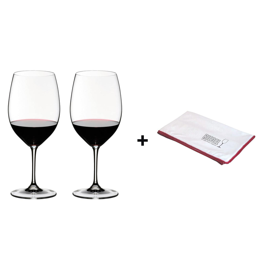 Vinum Cabernet Sauvignon Weinglas Set +Poliertuch, transparent H 22,5cm, 610ml Poliertuch gratis