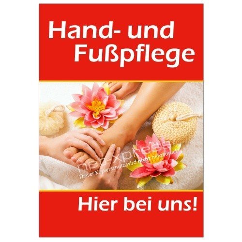 net-xpress Werbeplakat für Hand- und Fusspflege DIN A1, Plakat Poster Nagelstudio