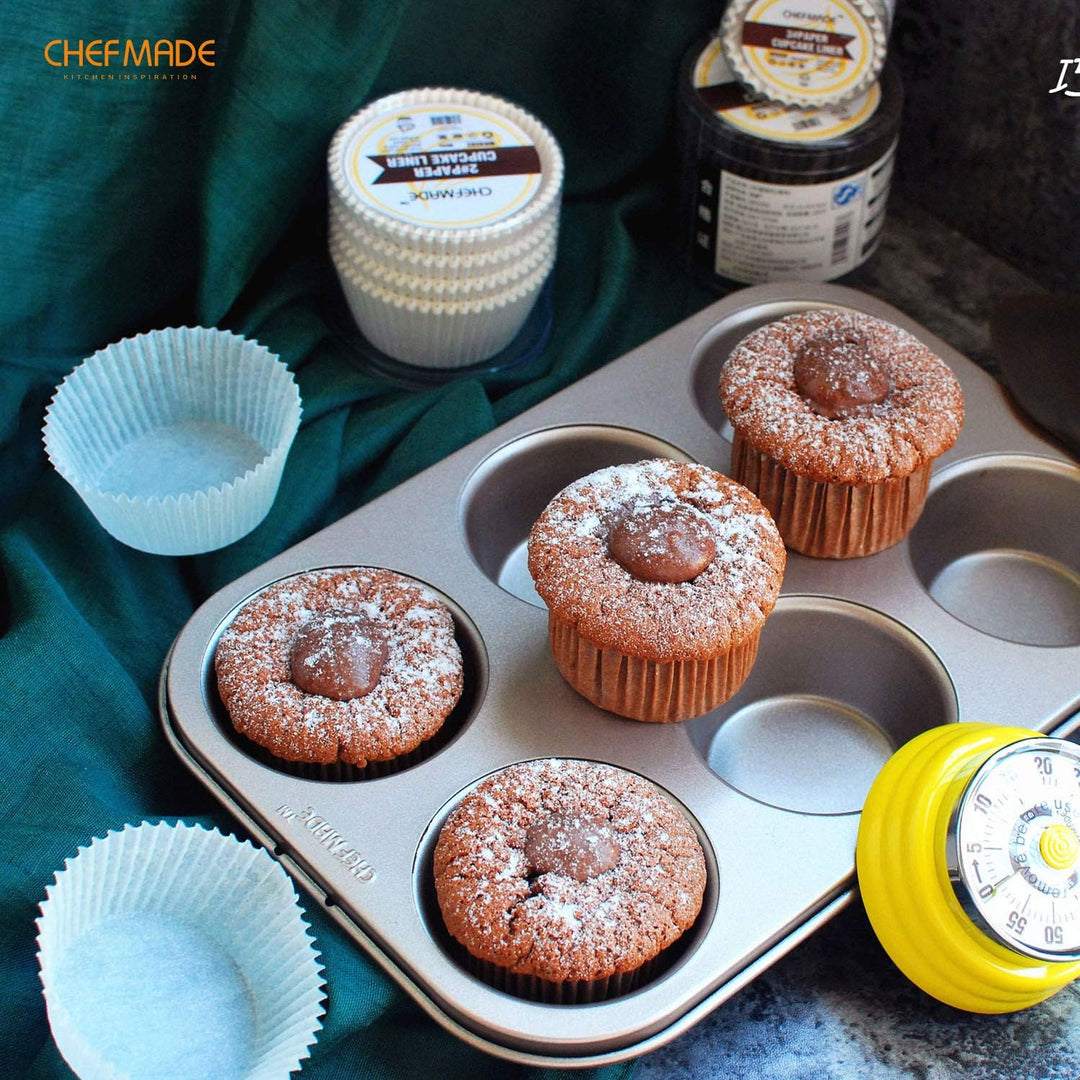 CHEFMADE Muffin Kuchen Pan, 6-hohlraum Nicht-Stick Cupcake Pan Backformen für Ofen Backen (Champagne
