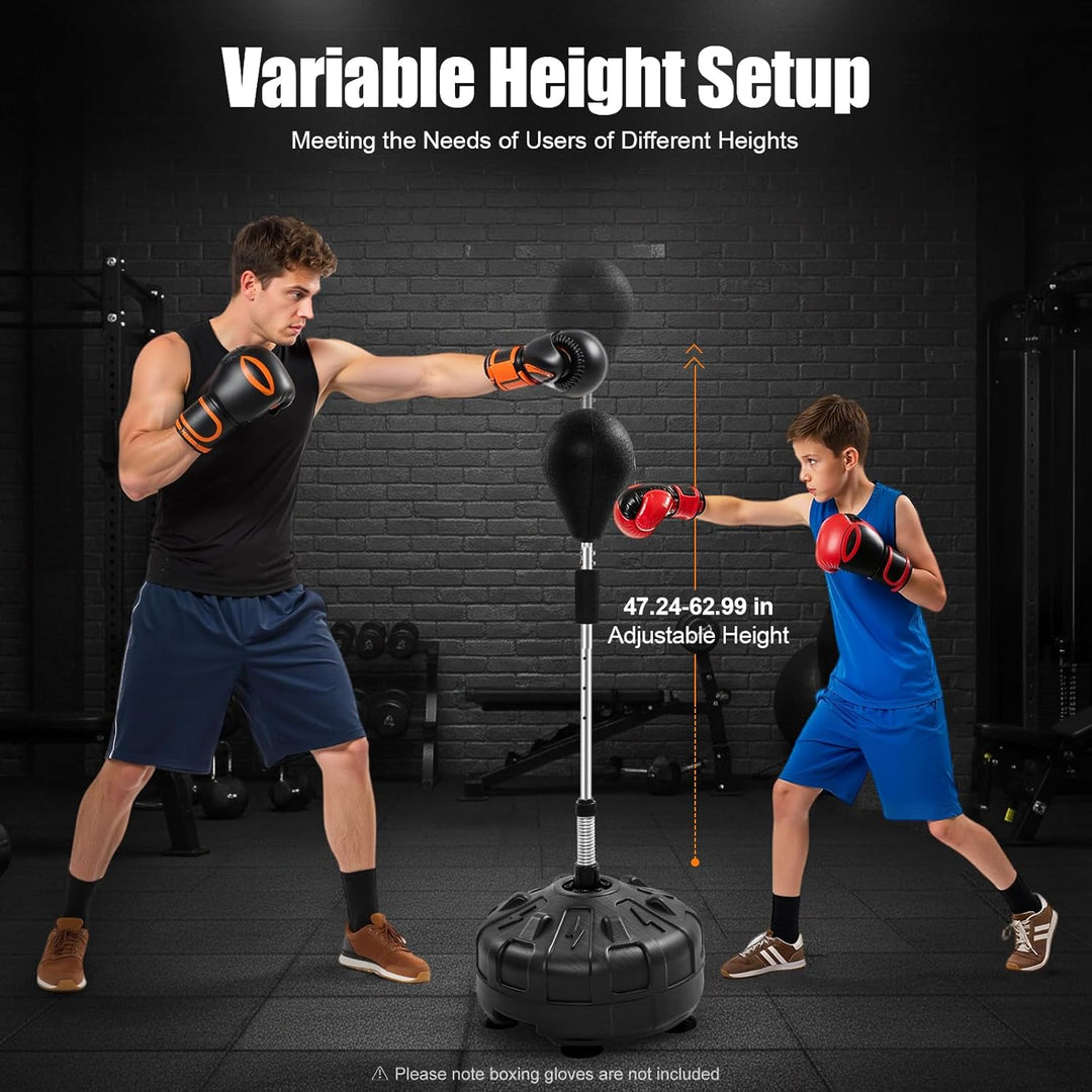 Punchingball mit Stände, 120-156cm Höhenverstellbar Boxbirne Punching Bag Standboxsack Erwachsene Pu