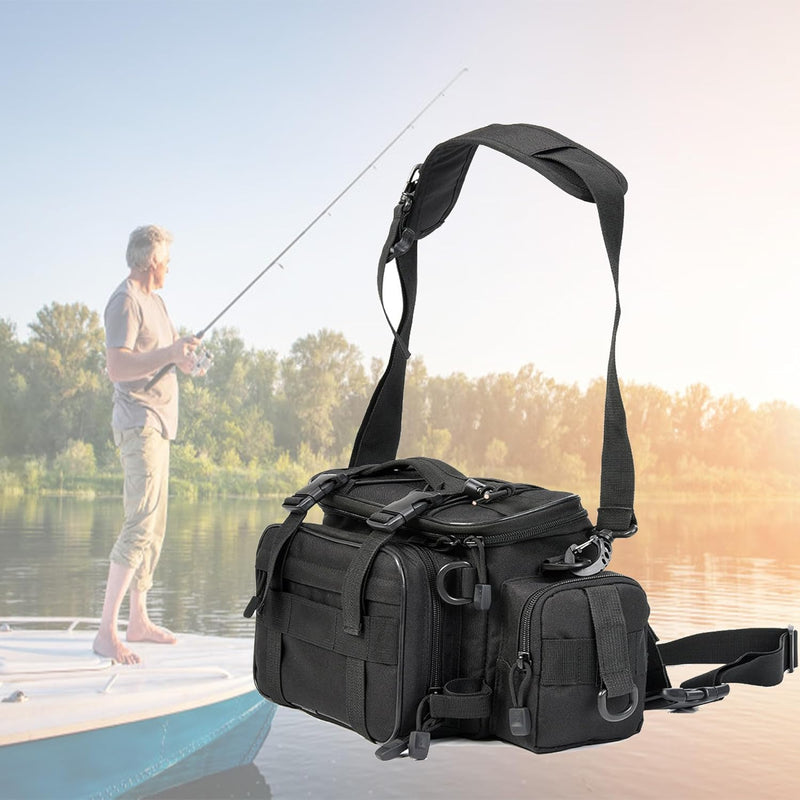 YUEMING Angeltasche, Fishing Angeltasche, Angelkoffer Forellen-Tasche Angeln mit gepolstertem Schult