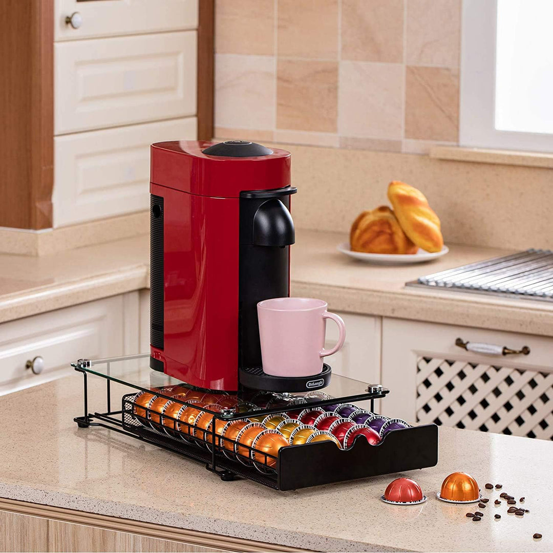 Rice rat Vertuo Kapselhalter Schublade für Nespresso mit Glas für Schrank Vertuoline Pod Aufbewahrun