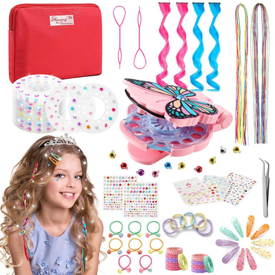 SEMKOTREE Hair Bedazzler Kit, Glitzersteine Haare Maschine mit 630 Hair Gems und Haarsträhnen Kinder