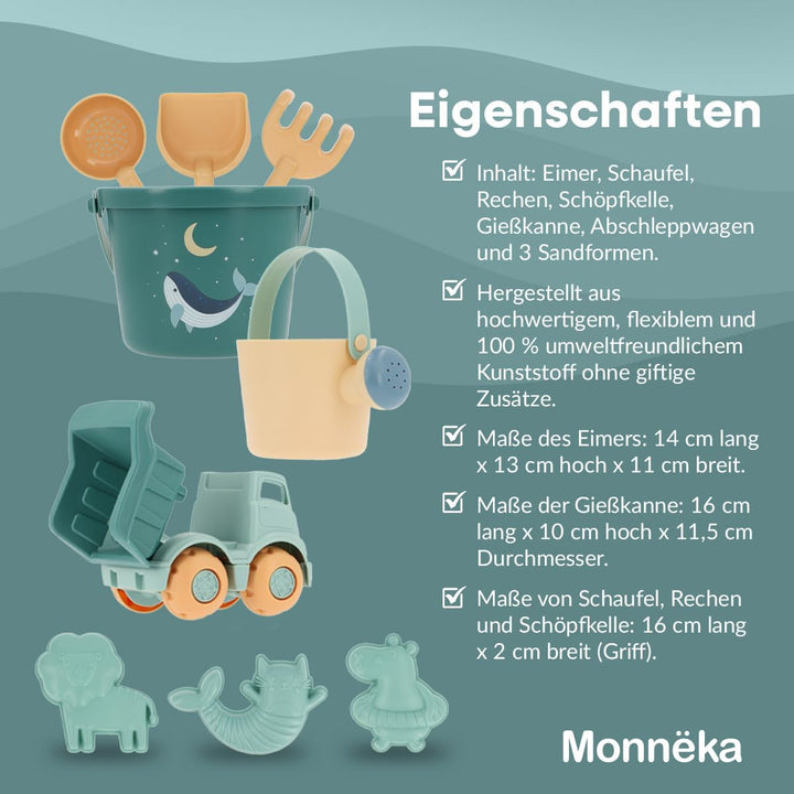 Strandspielzeug Set | Nachhaltiges Sandspielzeug | Enthält Verschiedene Teile | Leicht und tragbar f