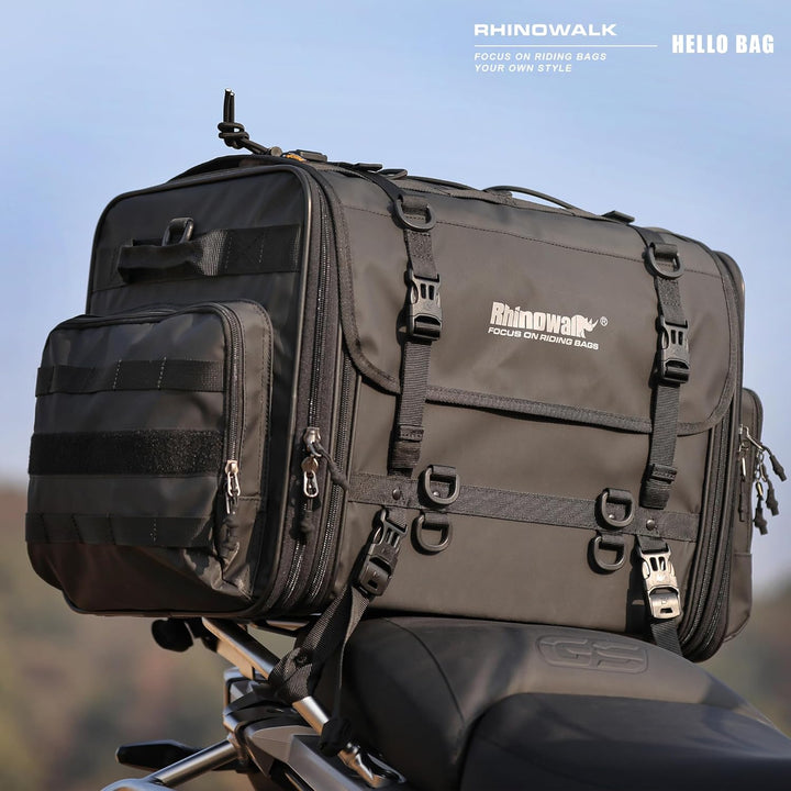 Rhinowalk Motorradtasche, Motorrad Hecktasche, wasserdichte Allwetter-/Kofferraum-/Gepäckträgertasch