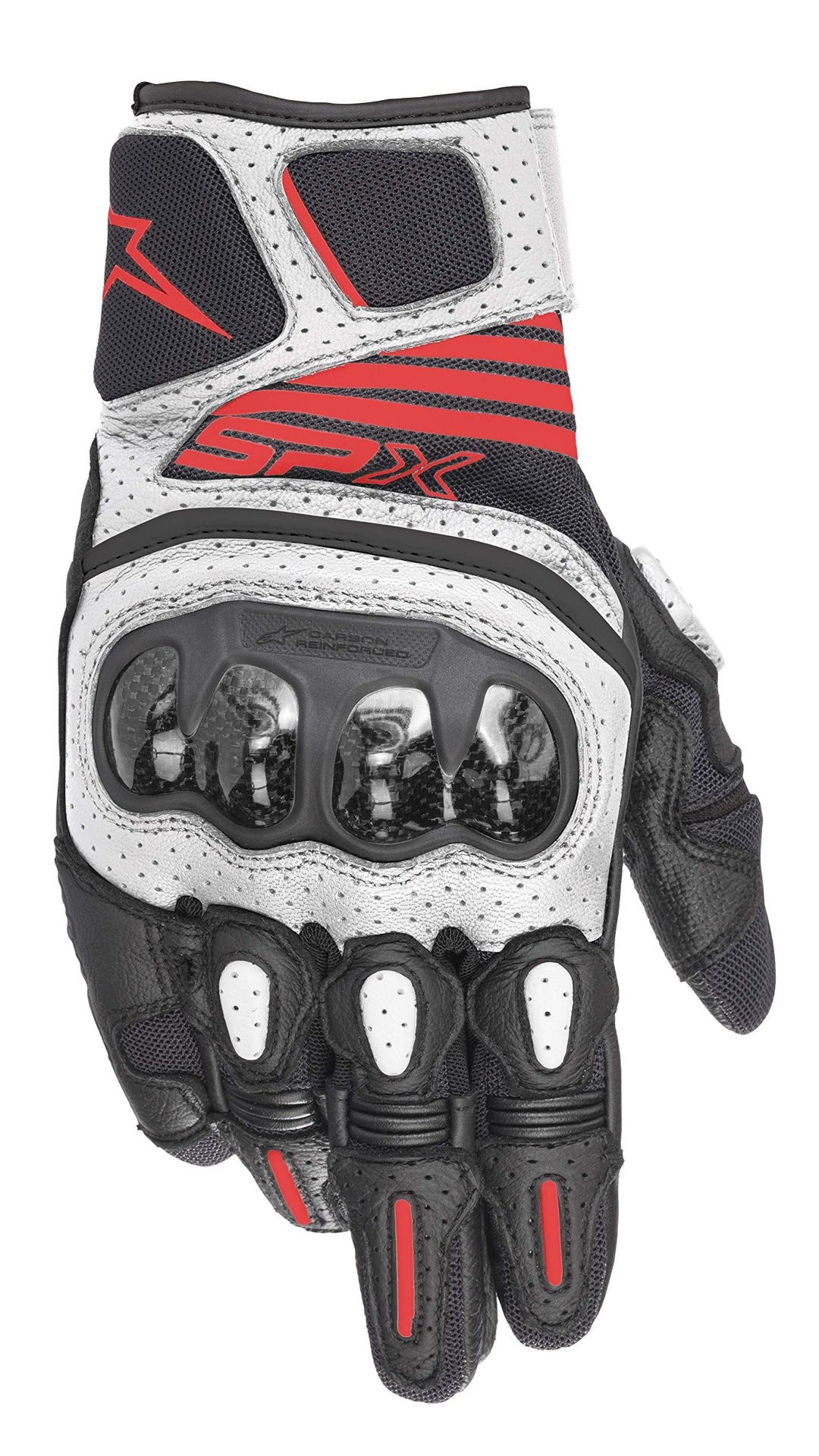 Alpinestars Unisex-Adult Nc Motorradhandschuhe S schwarz / weiss / rot, S schwarz / weiss / rot