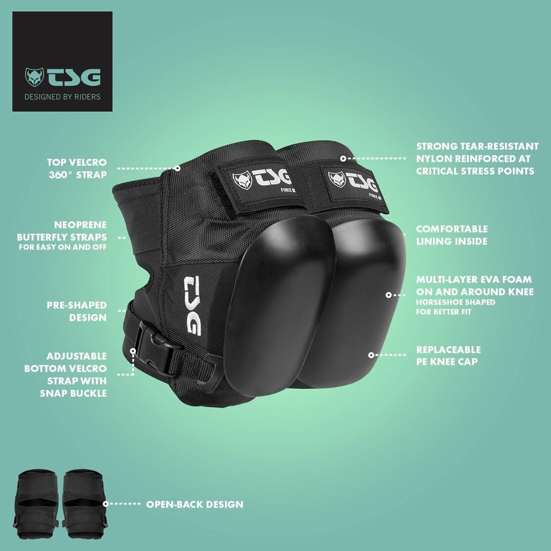 TSG Knieschoner Force Iii XL Schwarz, XL Schwarz