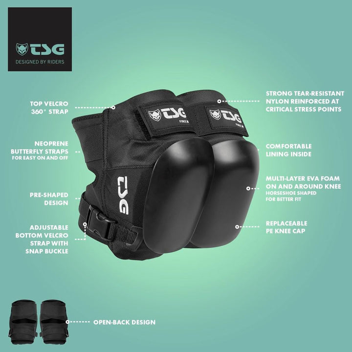 TSG Knieschoner Force Iii XL Schwarz, XL Schwarz