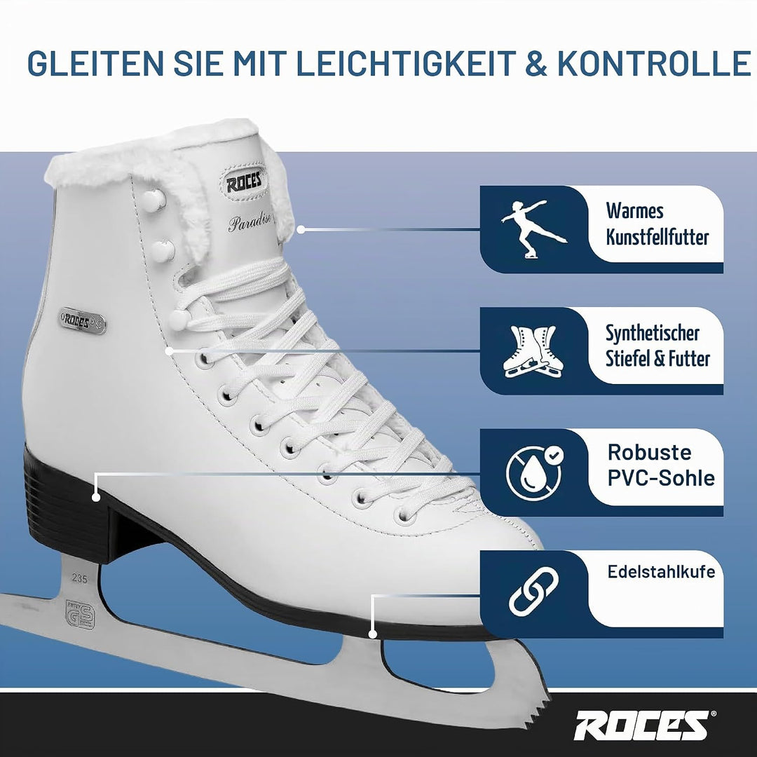Roces Damen Paradise Eco-fur Freizeit-Schlittschuh 42 Weiss, 42 Weiss