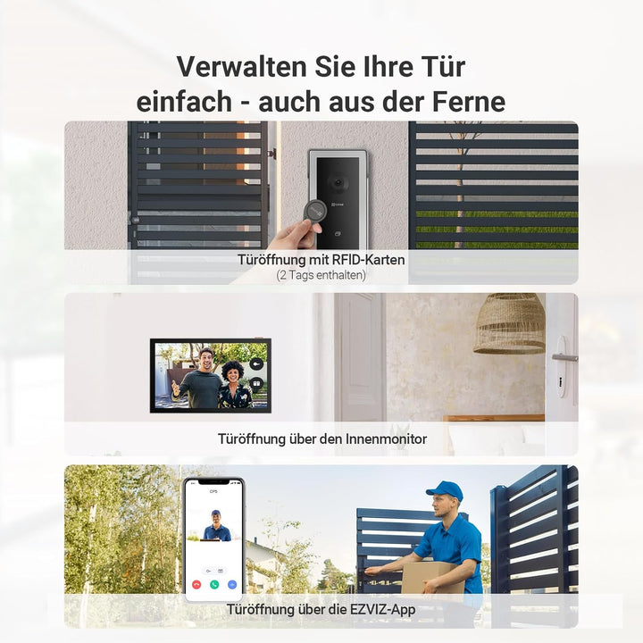 EZVIZ Video-Türsprechanlage, WiFi Türklingel mit 7" Farb-Touchscreen, 1080p Nachtsicht und Zwei-Wege