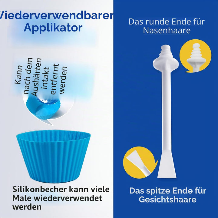 Nasenwachs-Set für Männer, Ohrhaarentfernung mit 50 g Wachsbohnen, 30 Applikatoren, 10 Schnurrbart-S