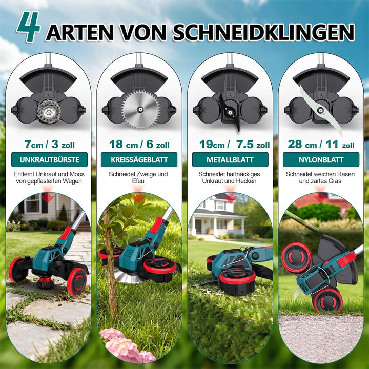 Akku Rasentrimmer für Makita-Akkus 3-in-1 Freischneider &amp; Kantenschneider | Rasentrimmer mit Unkraut
