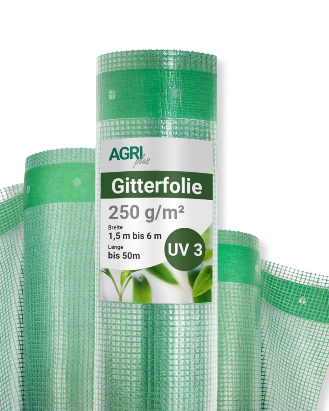 AGRI plus Gitterfolie 2 x 8 m I Stabile 250 g/m² Gewebeplane mit Nagelrand I Transparente & reissfes