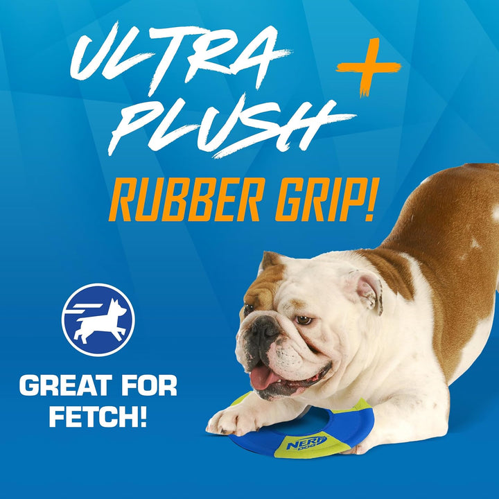 Nerf Dog Toss and Tug Ring Hundespielzeug, Fliegende Scheibe, leicht, langlebig und wasserabweisend,