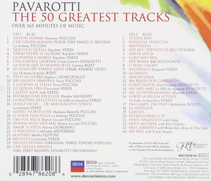 50 Greatest Tracks, Audio-CD