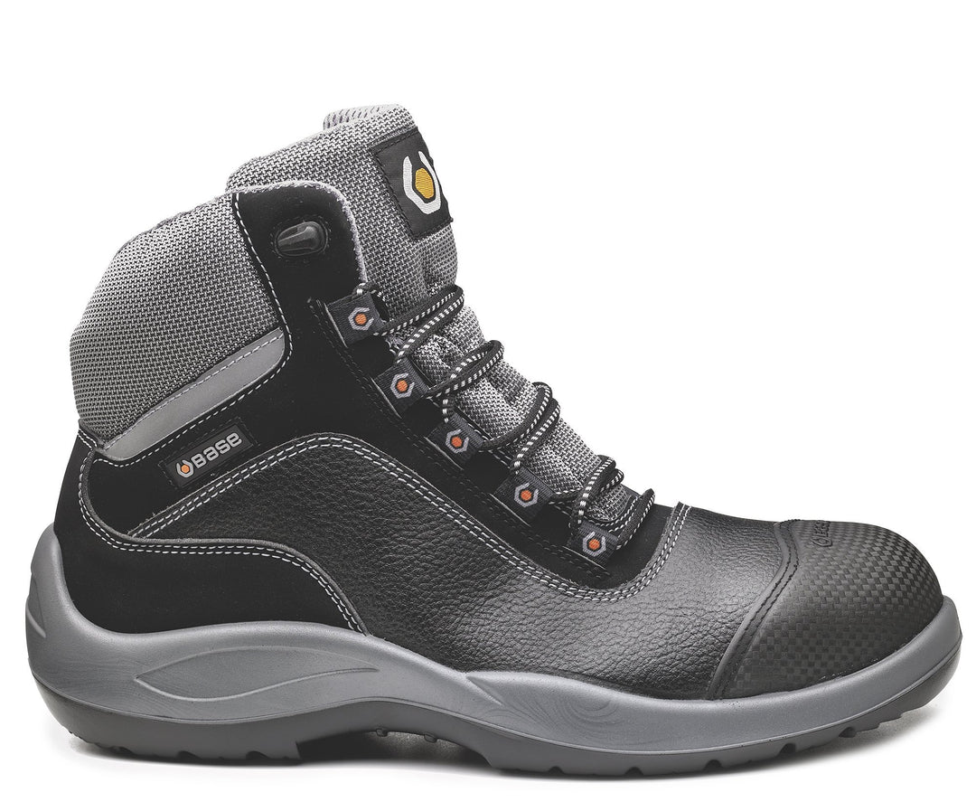 Base B119 Mens Kampfstiefel 43 EU Schwarz Grau, 43 EU Schwarz Grau