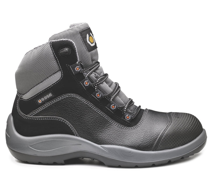 Base B119 Mens Kampfstiefel 43 EU Schwarz Grau, 43 EU Schwarz Grau