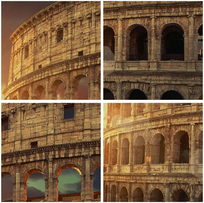 Bilder auf Leinwand 100x70cm Leinwandbild Coloseum Roma Architektur Italien Gross Wanddeko Bild Schl