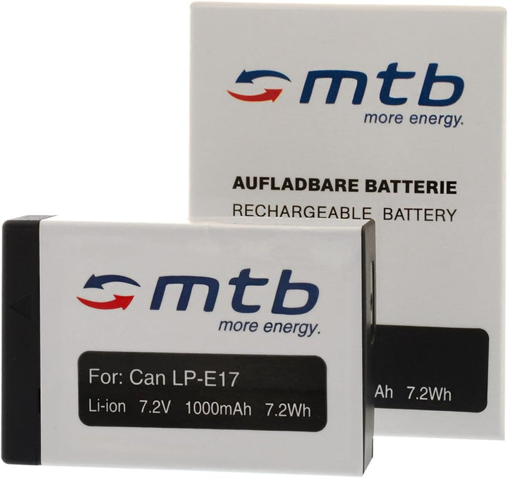 2 Akkus + Dual-Ladegerät (USB) für LP-E17 / Canon EOS 77D, 200D, 750D, 760D, 800D / EOS M3, M5, M6 (