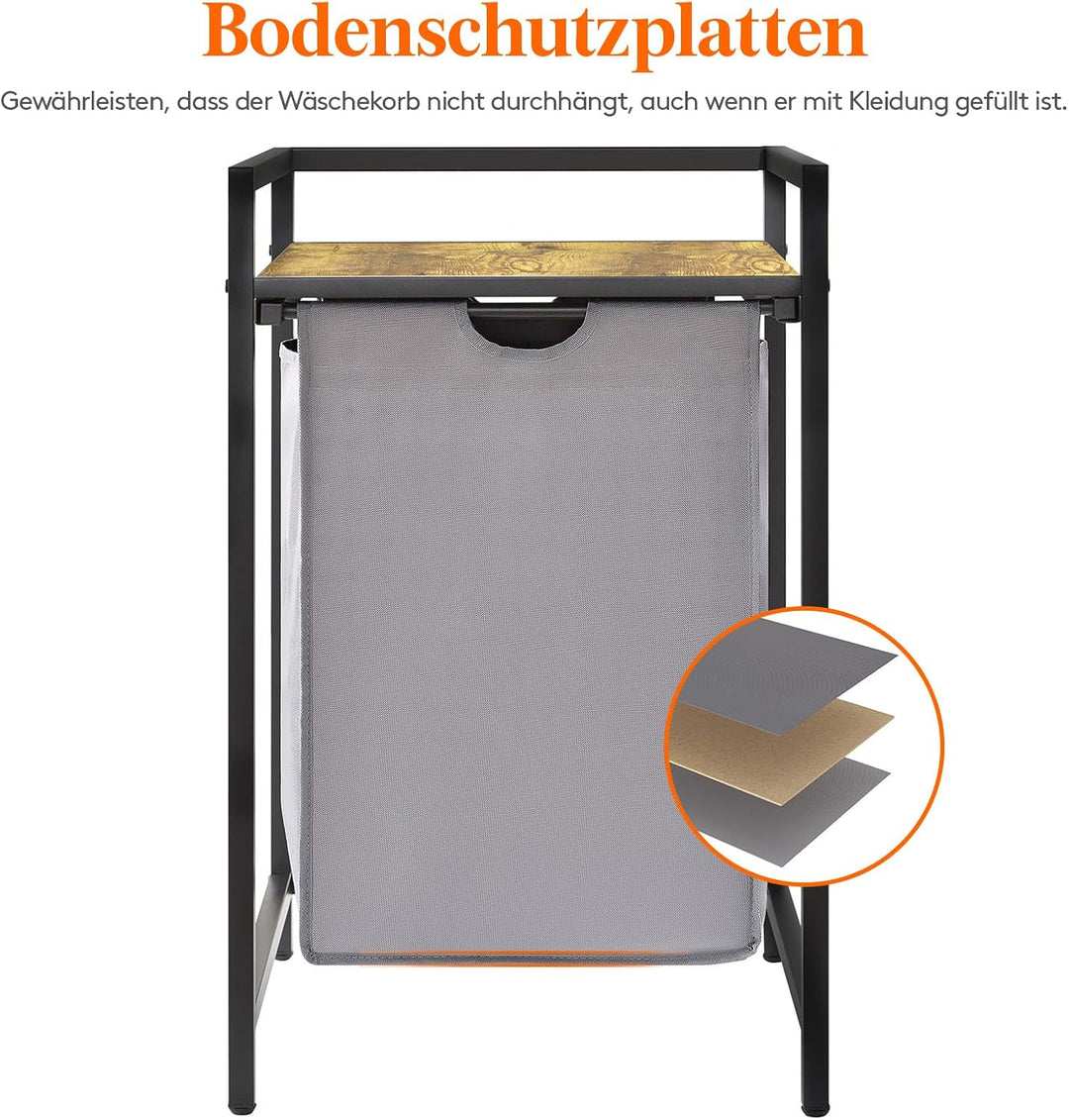Lifewit Wäschekorb, fasst 69 Liter Wäschekorb mit Ablagefläche und herausziehbaren Säcken, Wäschesor