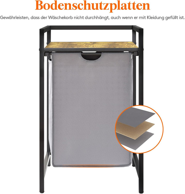 Lifewit Wäschekorb, fasst 69 Liter Wäschekorb mit Ablagefläche und herausziehbaren Säcken, Wäschesor