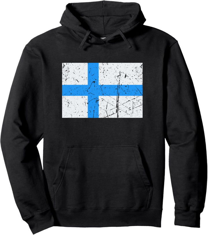 Retro Vintage Finnland Flagge Pullover Hoodie